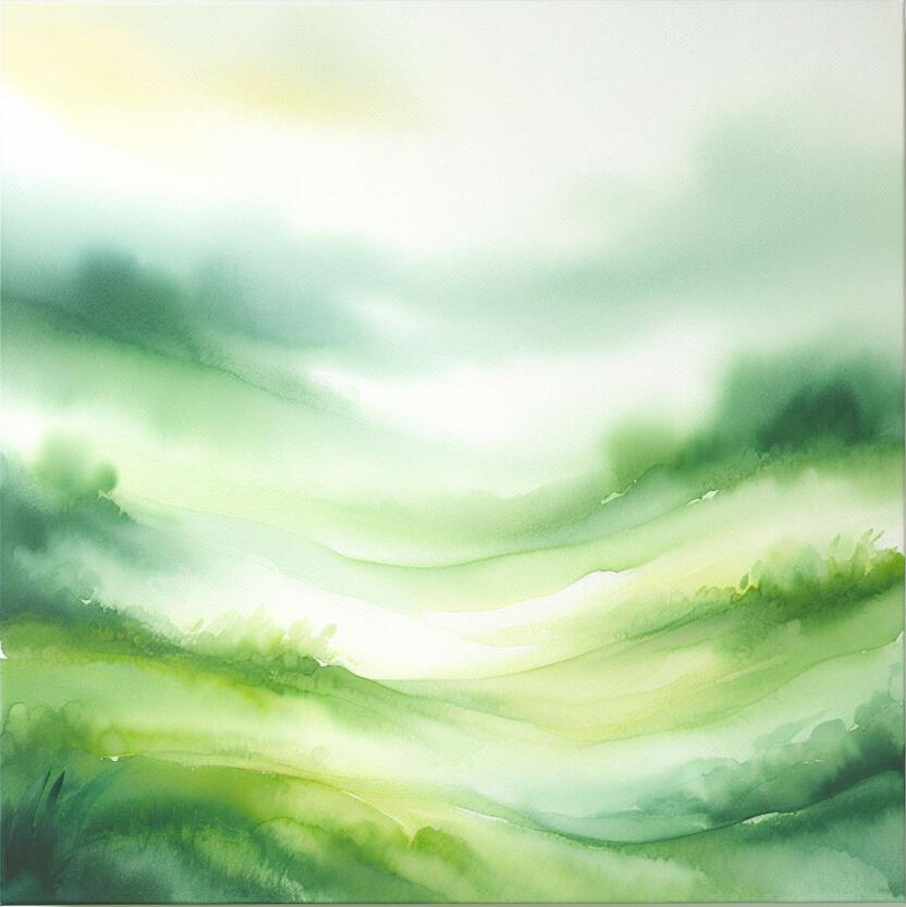 Misty Hills - Watercolour 60 x 60