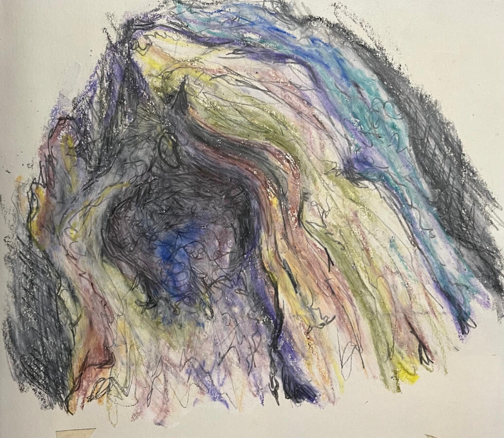 Study of Wood - Oil pastel / Pencil - 40 x 40